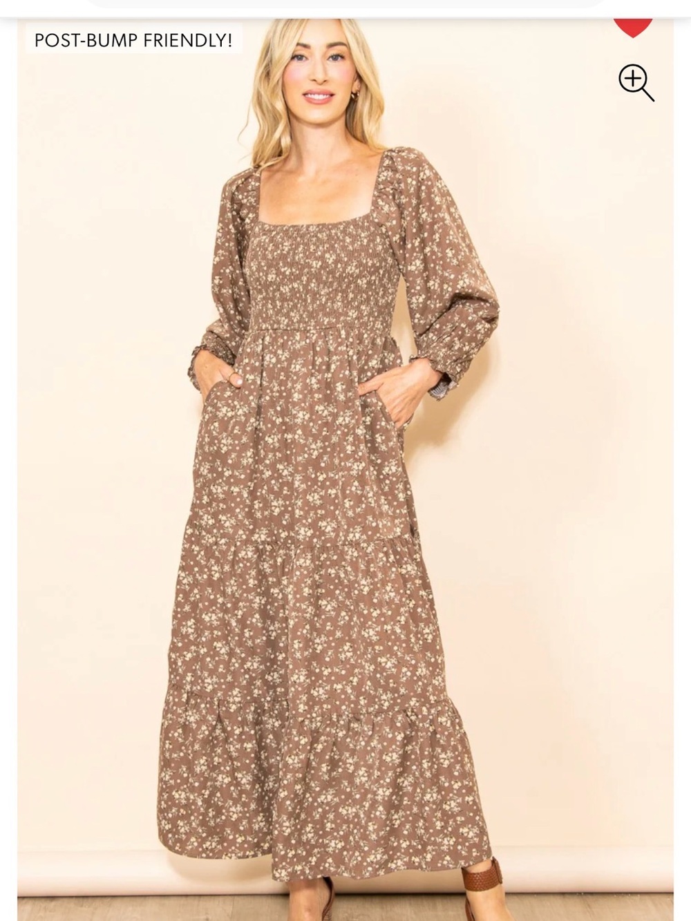 Pinkblush Brown Floral Maxi Dress